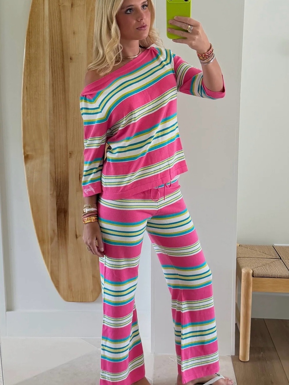 Shop Fancy nantucket  Multi-Stripe Lounge Set - Cozy Two-Piece L/XL